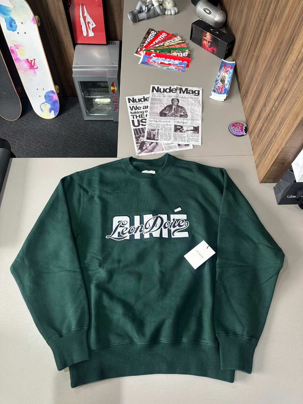 Moletom Aimé Leon Dore Overlay Logo Crewneck Pine Grove — G, Novo