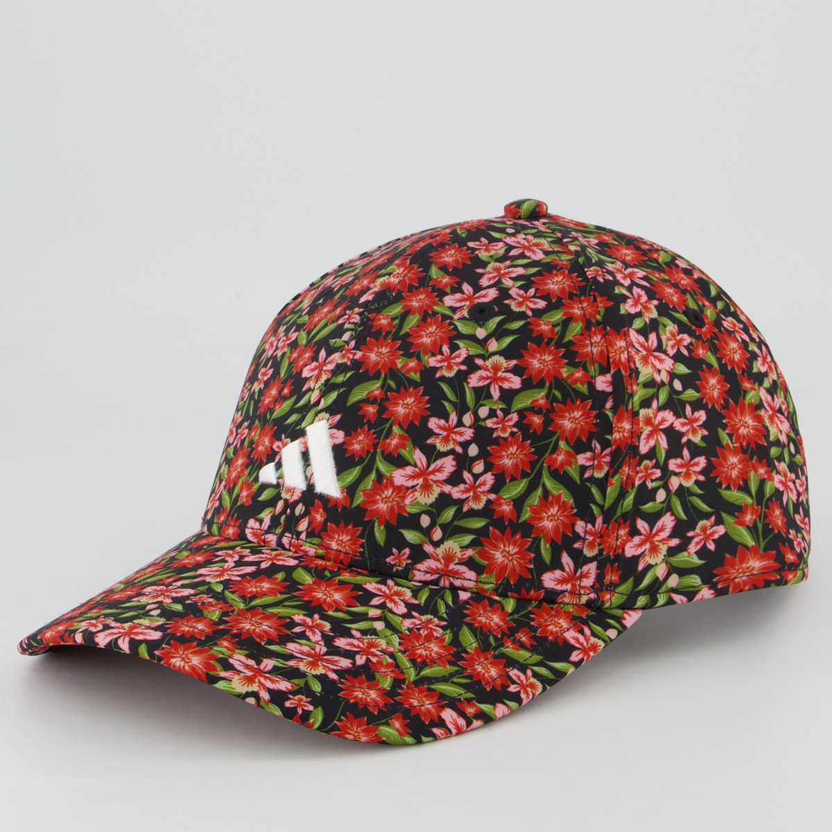 Boné Adidas Farm Feminino Floral Preto e Vermelho