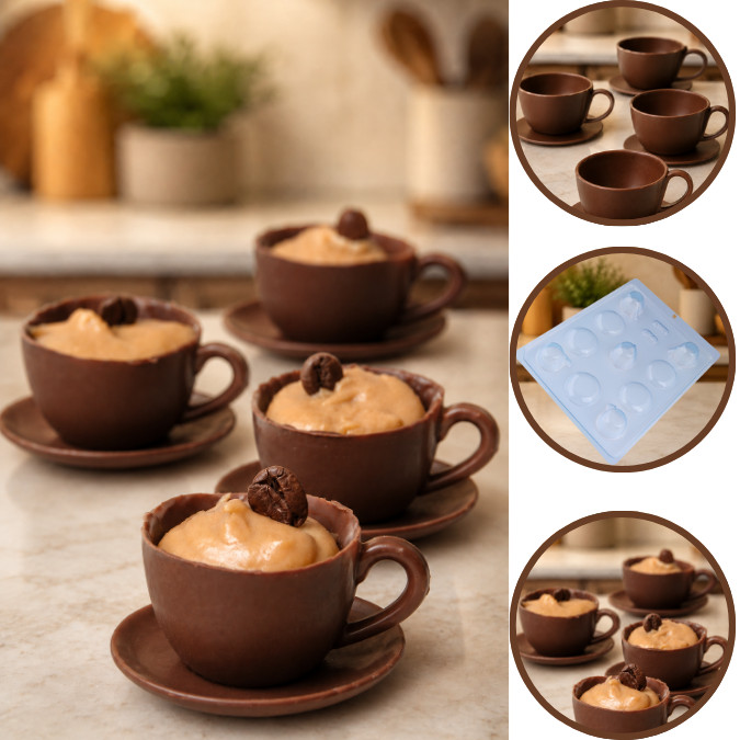 1~10 Forma Bwb Simples Doces Finos Xicara E Pires 38G Cód.BWB94 ( BWB SIMPLES ) (CHOCO)