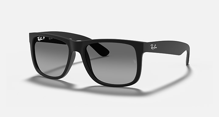 Ray-Ban Óculos De Sol Homem Justin Classic Polarizado - Quadro Preto Lente Cinza 54-16
