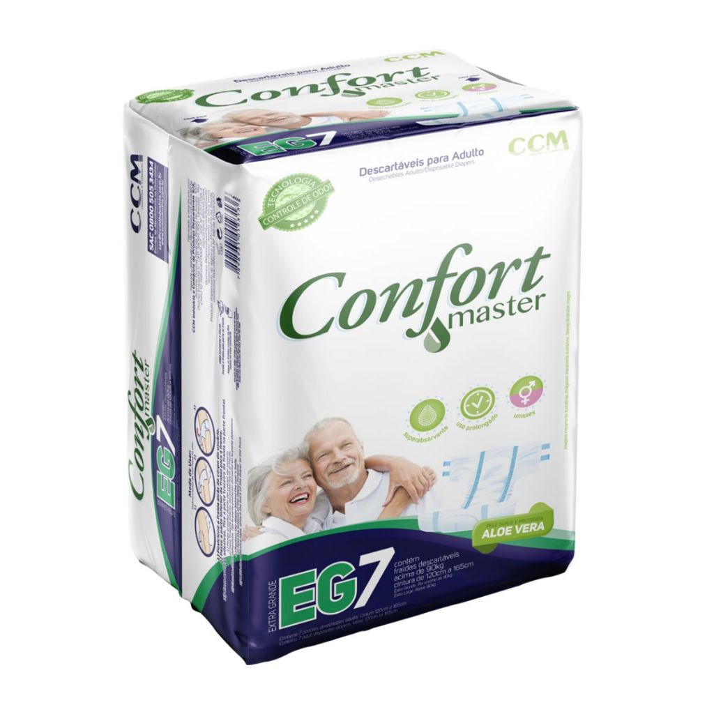 Fralda Geriátrica Confort Master Eg com 7 Unidades
