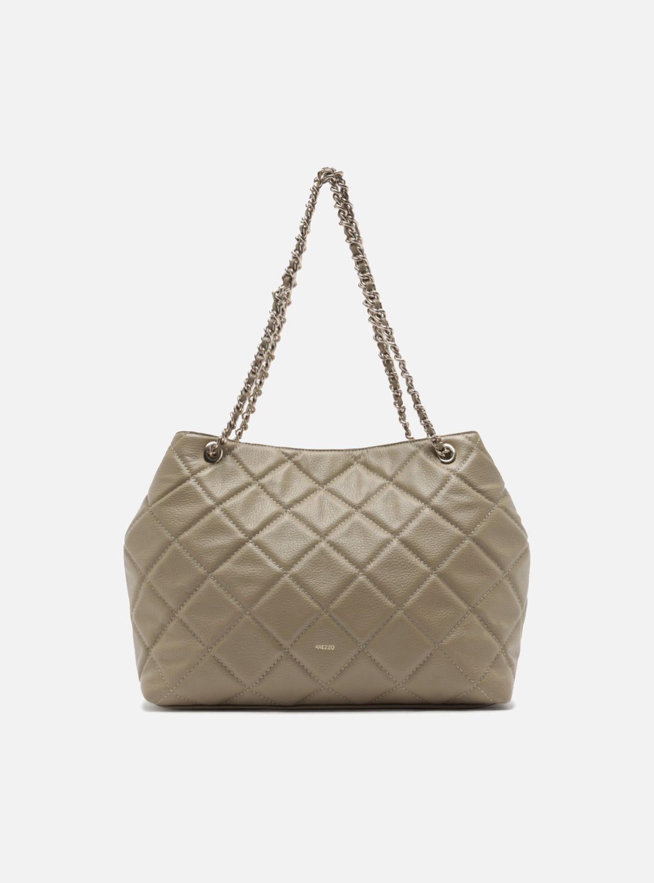 Bolsa Tote Cinza Couro Matelassê Gab Média