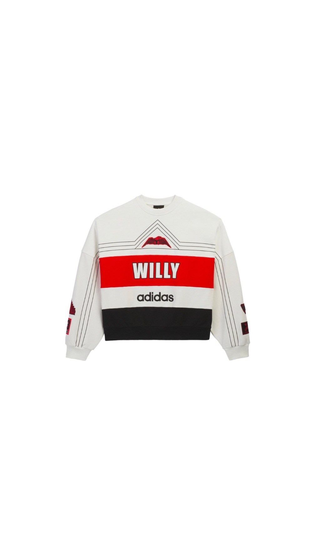 Willy Chavarria x adidas Moletom Crewneck NY Off White — P, Novo