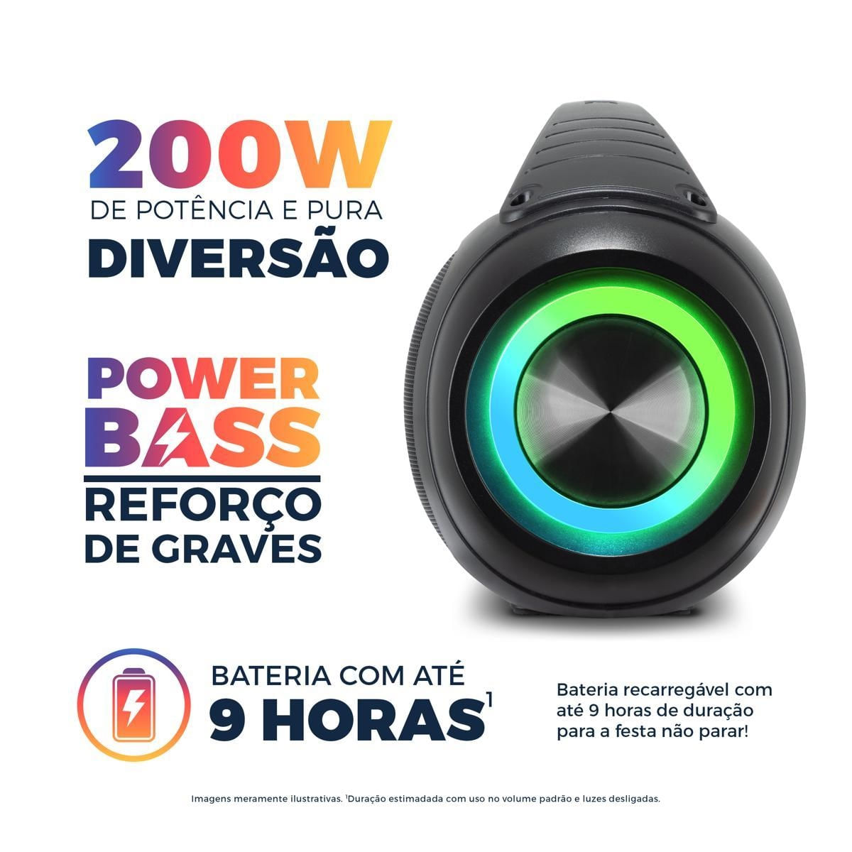 Foto 3 de Caixa de Som Speaker Britânia Extreme 200W BBS200BT Bivolt