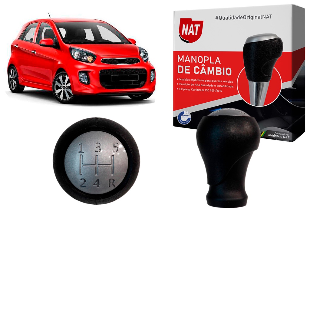 Manopla de Câmbio Kia Picanto 2011 Até 2017 Preta