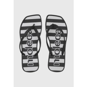 Chinelo Feminino Moleca Listrado Preto