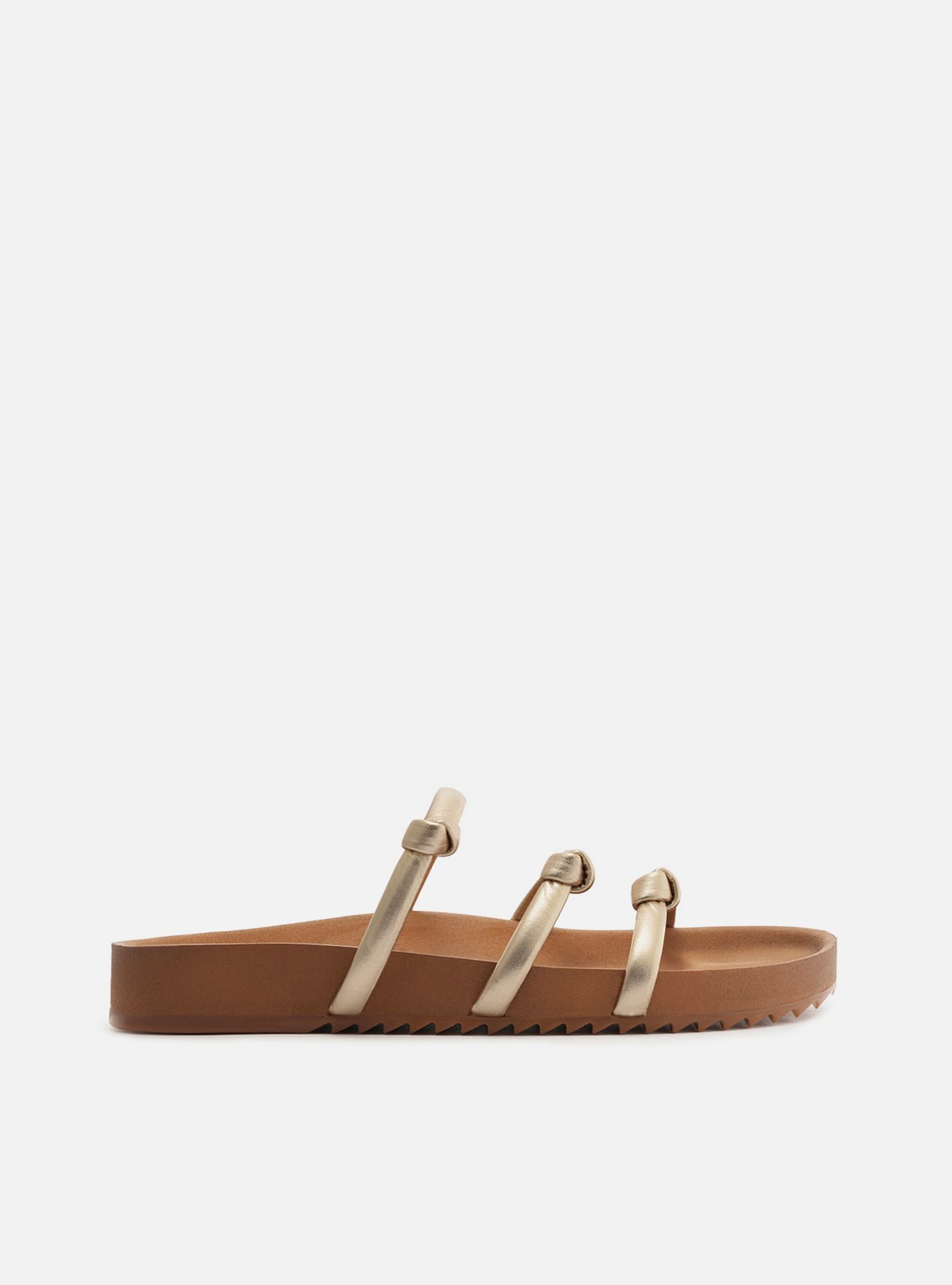 Papete Dourada Flatform Tiras Nó
