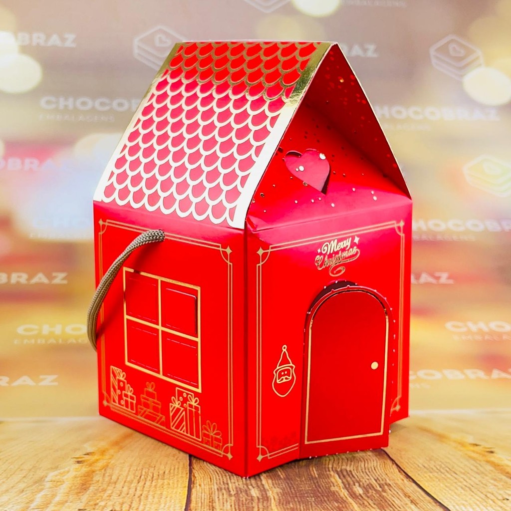 20 CAIXA MINI PANETONE CASINHA - NATAL CLASSICO ID5159 (NATAL IDEIA 2025) (CHOCO)
