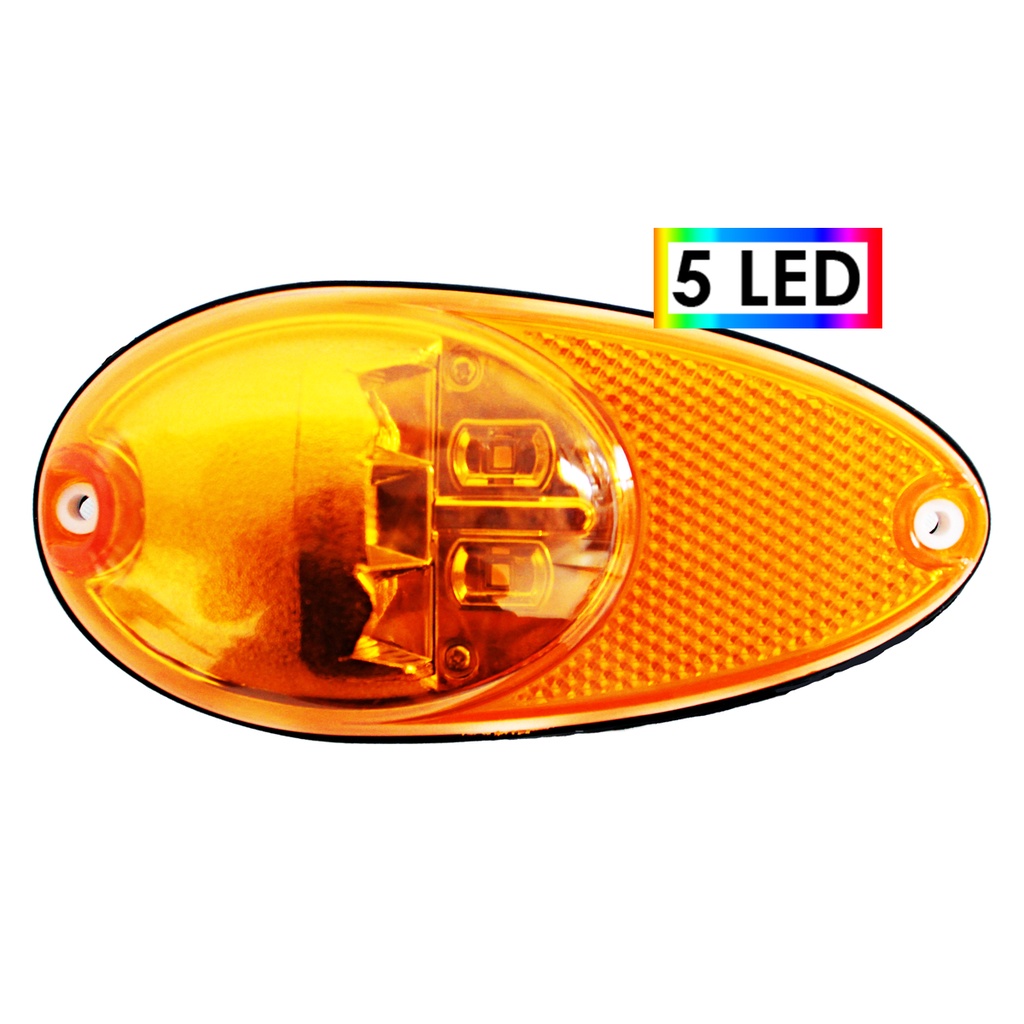 Lanterna Lateral Ônibus Bolha Dupla Função 5 Led 12 Volts