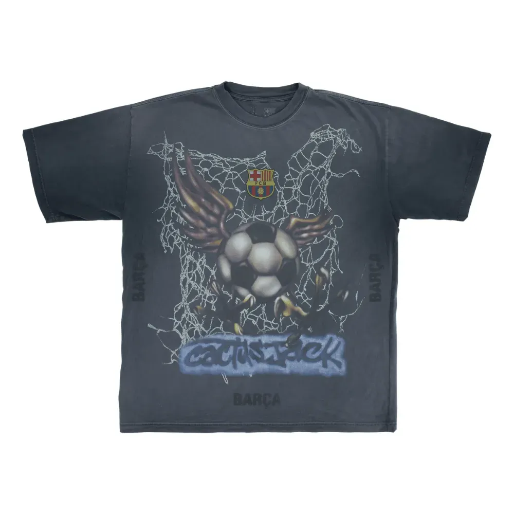 Travis Scott x FC Barcelona Camiseta Washed Spray Logo — M, Novo