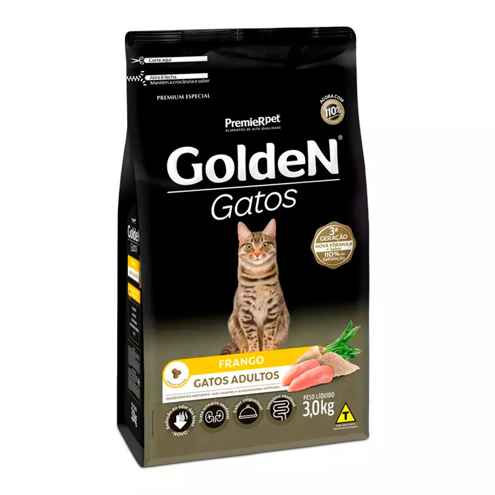 Ração Premier Golden para Gatos Adultos Frango 3kg