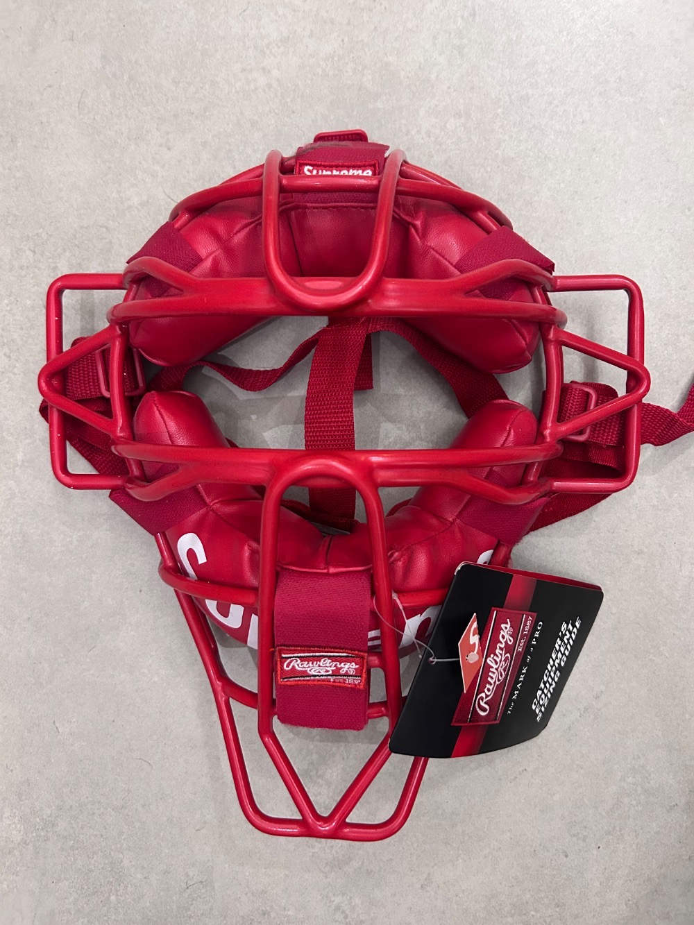 Rawlings x Supreme Máscara Catcher Baseball Red SS18 — Único, Novo