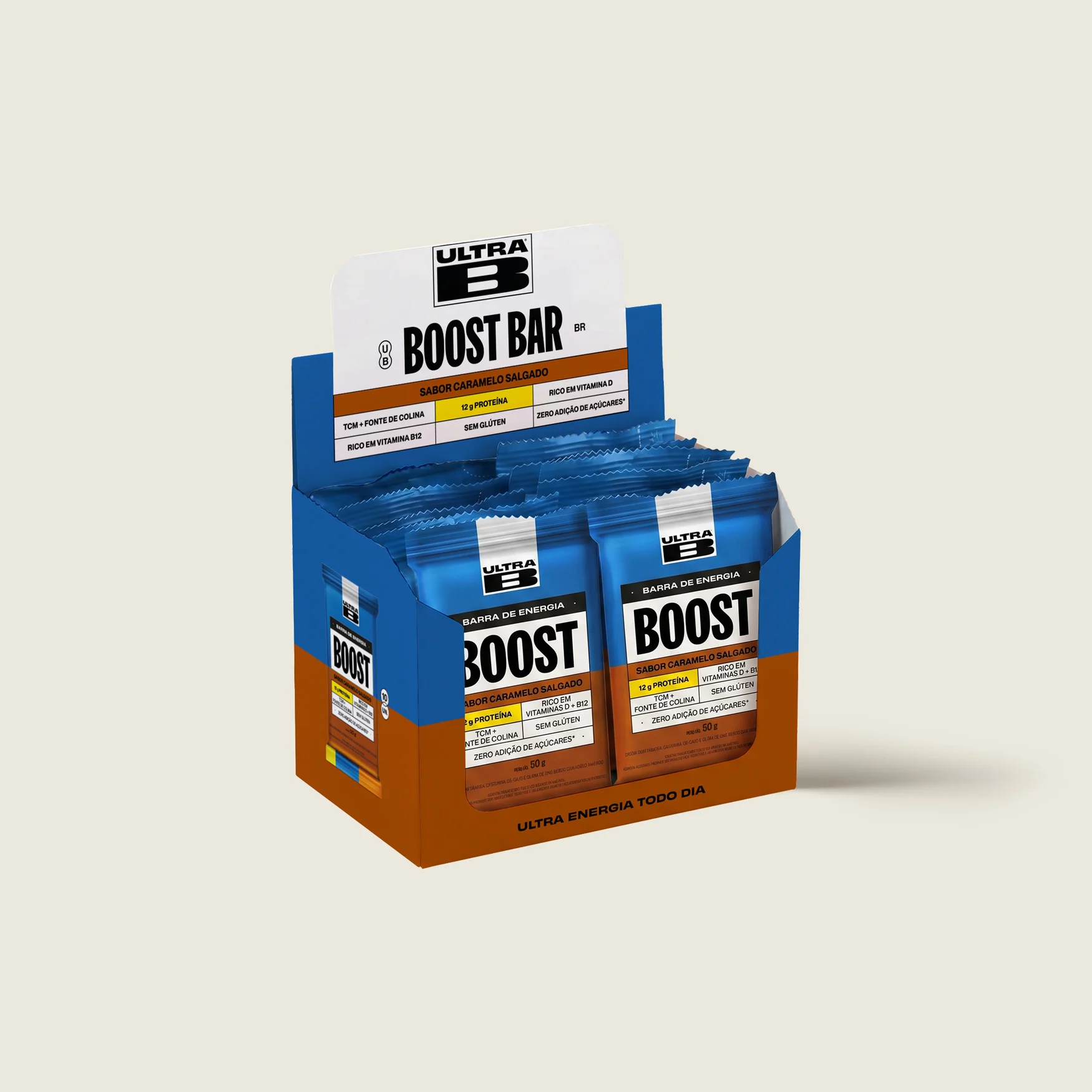 Barra Boost Ultra B Caramelo Salgado 50g (10 unidades)