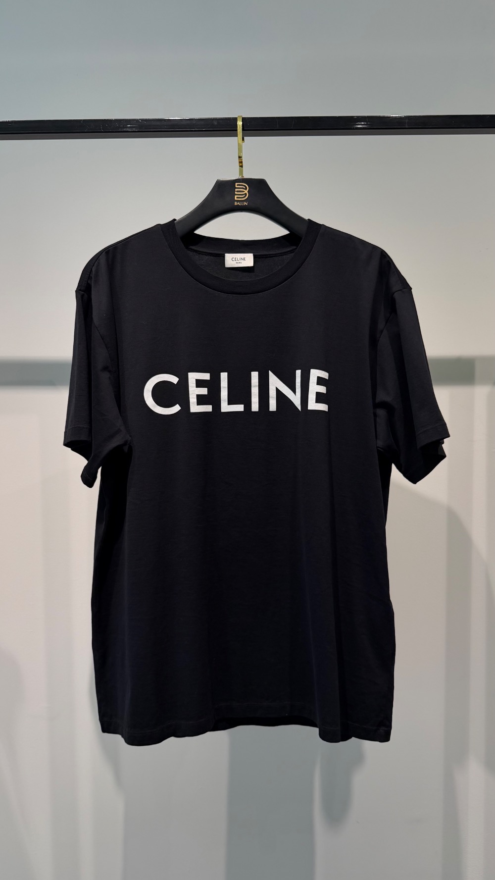 Camiseta Celine Loose Cotton Jersey Black — M, Novo