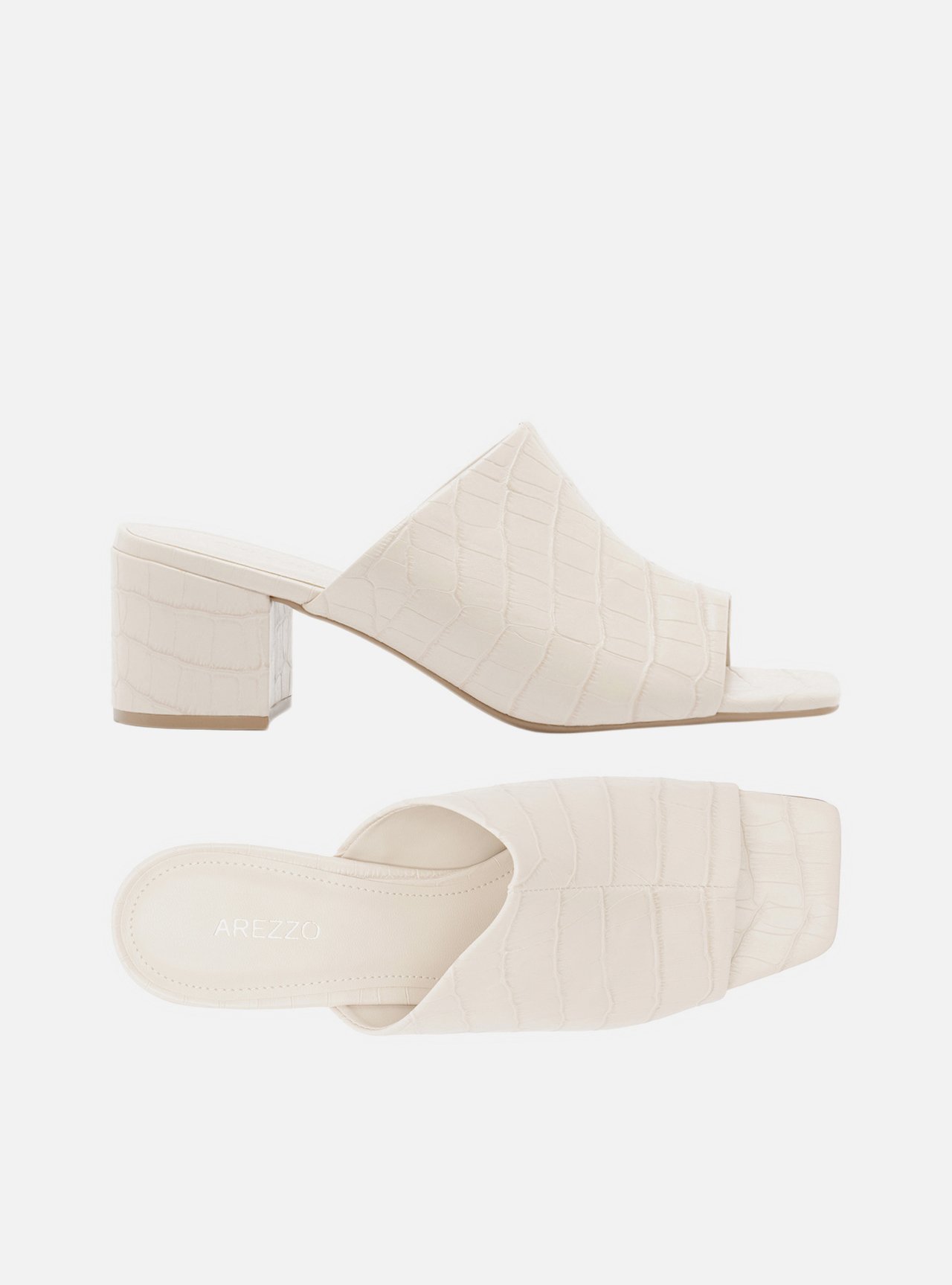 Foto 5 de Mule Off-White Croco Salto Bloco