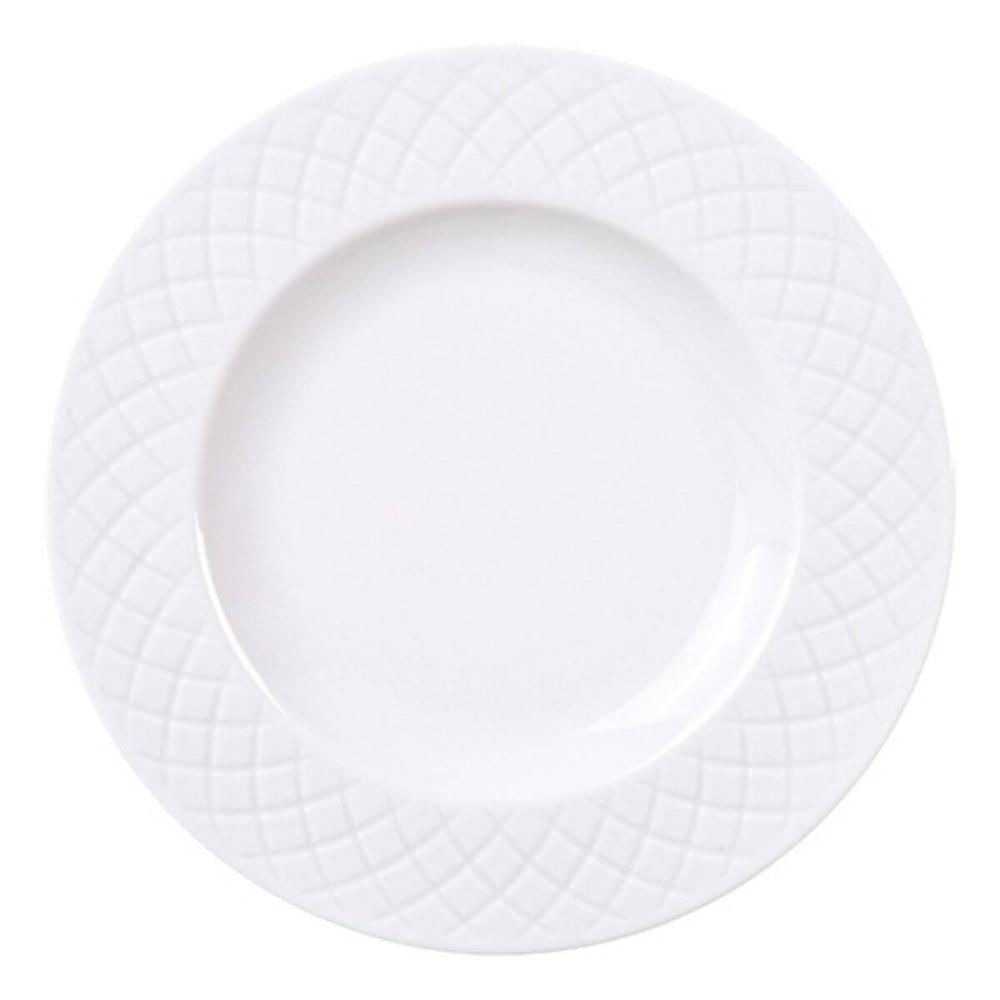 Jogo 12 Pratos de Sobremesa 21cm Branco em Porcelana Tramontina Ingrid Mesa Posta