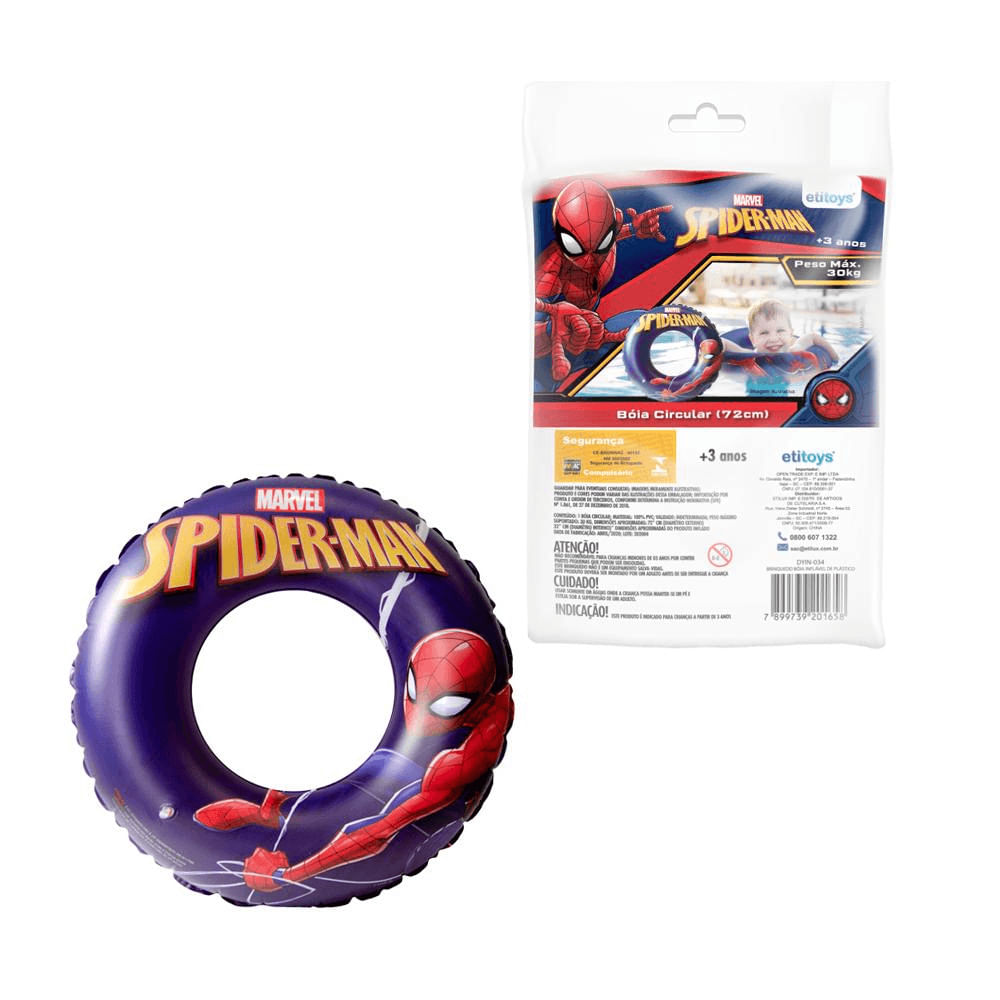 Foto 4 de Boia Circular Inflável Spider Man 72Cm - Etitoys