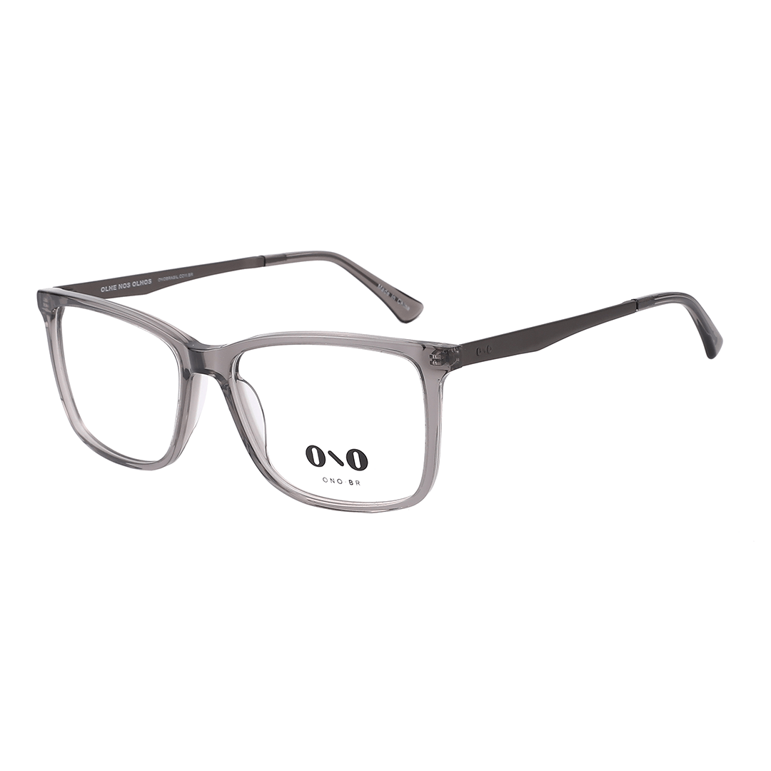 Armação de Óculos de Grau Ono, modelo ON0024, cor Cinza Escuro Translúcido, tamanho 57 Armação de Óculos de Grau Ono, modelo ON0024, cor Cin