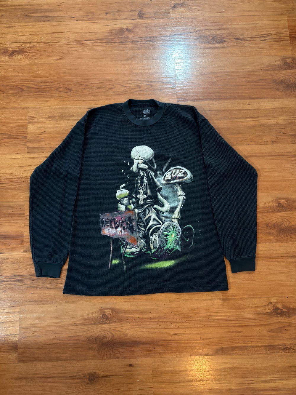 Spongebob x Cactus Jack Camiseta Manga Longa Rock Bottom Thermal Black — XG, Novo