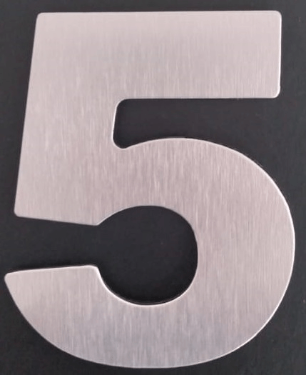 Número 5 Alumínio Composto 12,5cm Fixtil