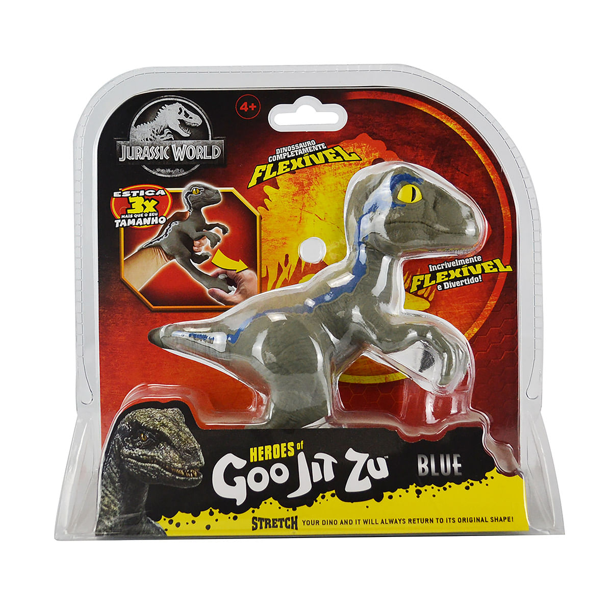 Boneco Elástico Estica Jurassic World Blue - Goo Jit Zu