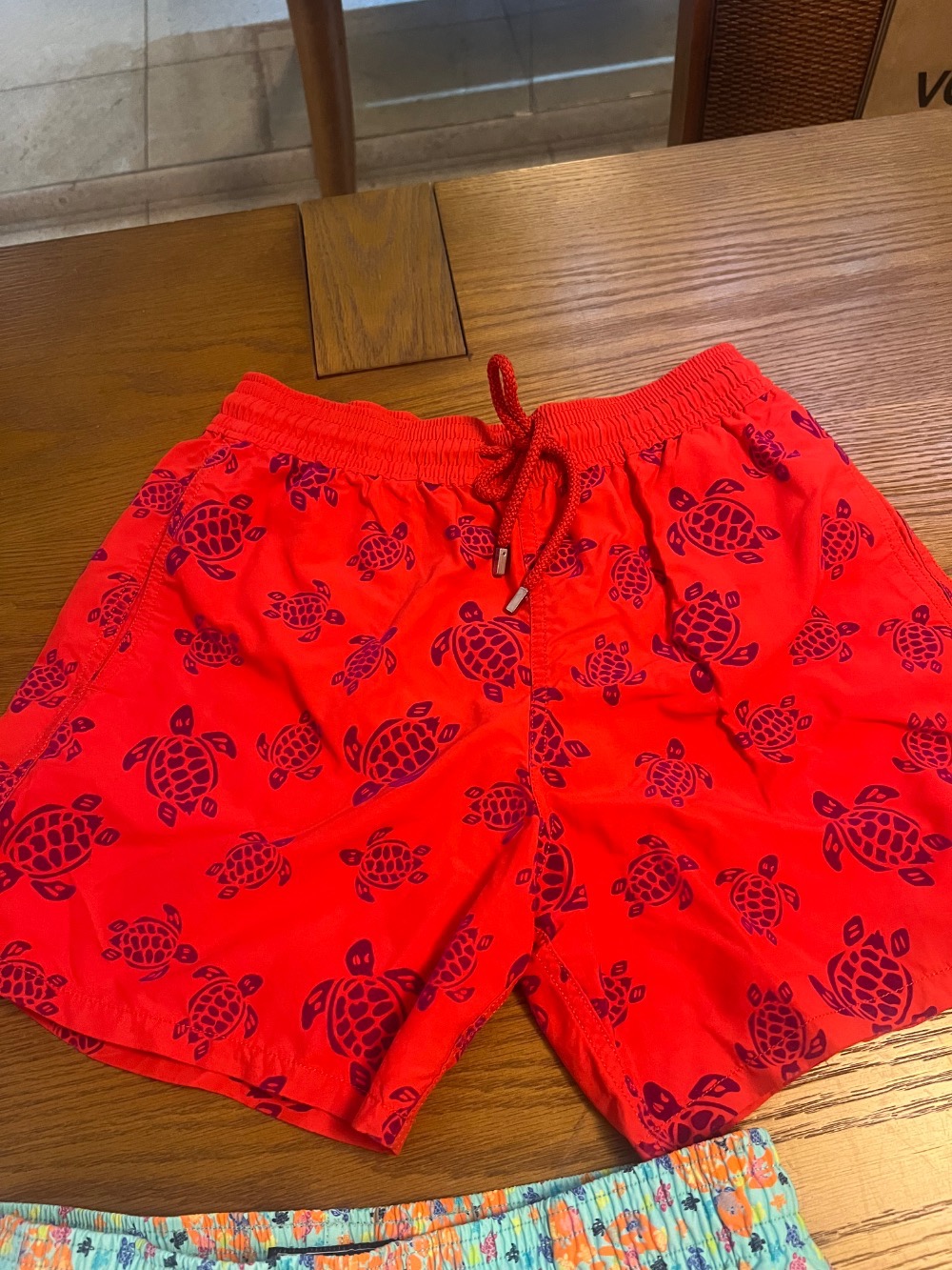 Shorts Vilebrequin Turtle-Print Swim Red — M, Usado