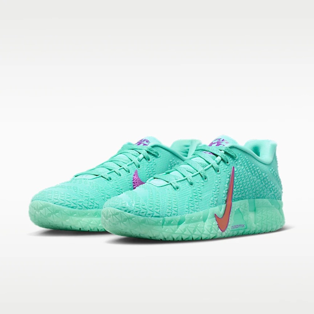 Nike Ja 3 12 Time Bleached Turquoise Vivid Purple Safety Orange — 34, Novo