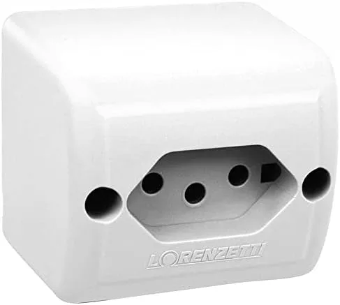 TOMADA 2P+T RETANGULAR SOBREPOR BRANCO 10A LORENZETTI