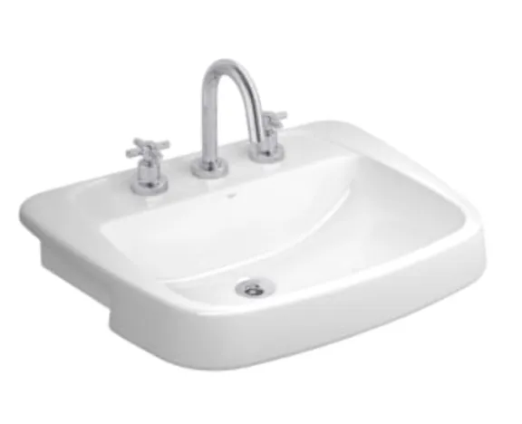 L.82.17 LAVATORIO SEMI-ENCAIXE MONTE CARLO 575X445MM-BRANCO DECA