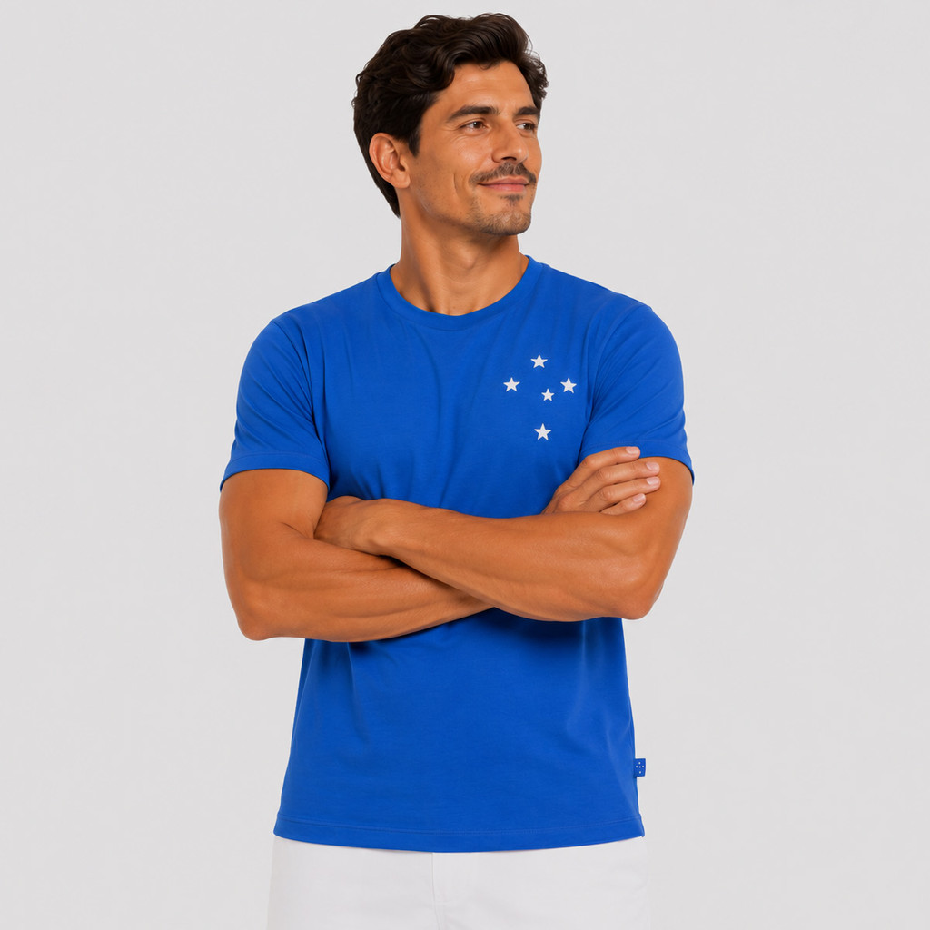 Foto 2 de Camisa Cruzeiro Clássica Azul