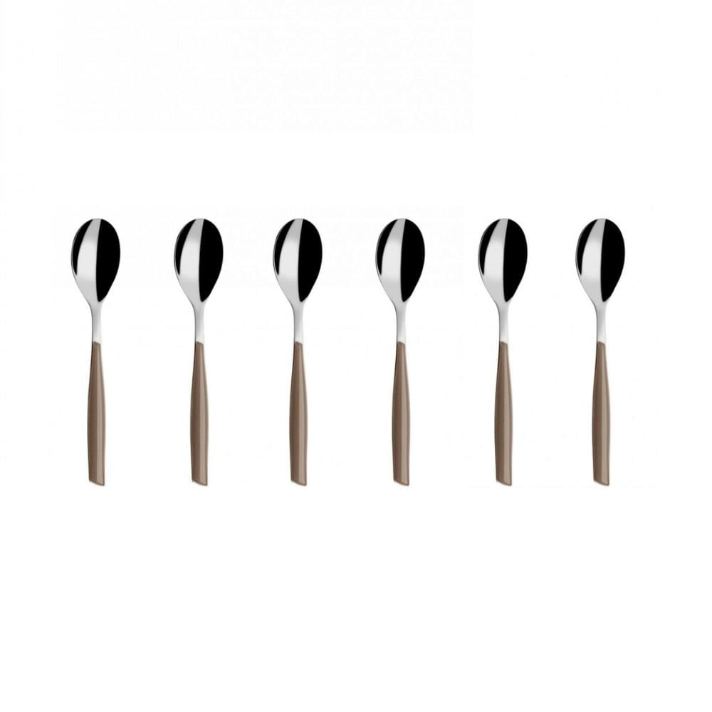 Colher para Café 13cm Inox 6 peças Tabaco Glamour Bugatti