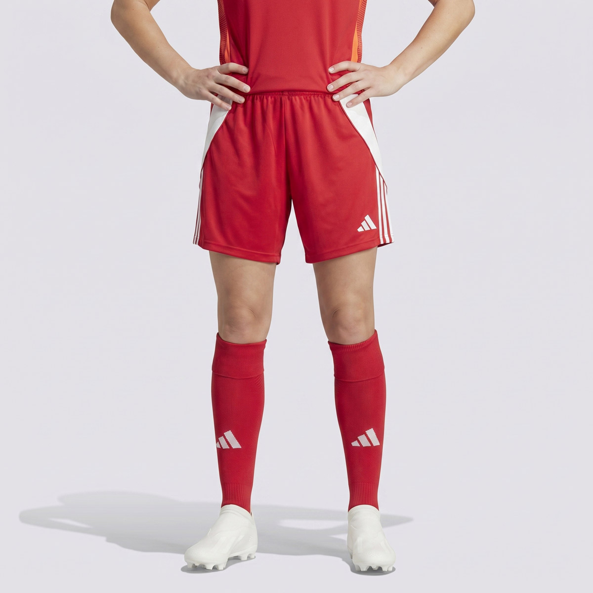 Calção Adidas Tiro 24 Feminino Vermelho e Branco
