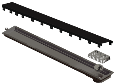 Ralo Linear c/ Tampa 75cm Black Matte Versatile Elleve