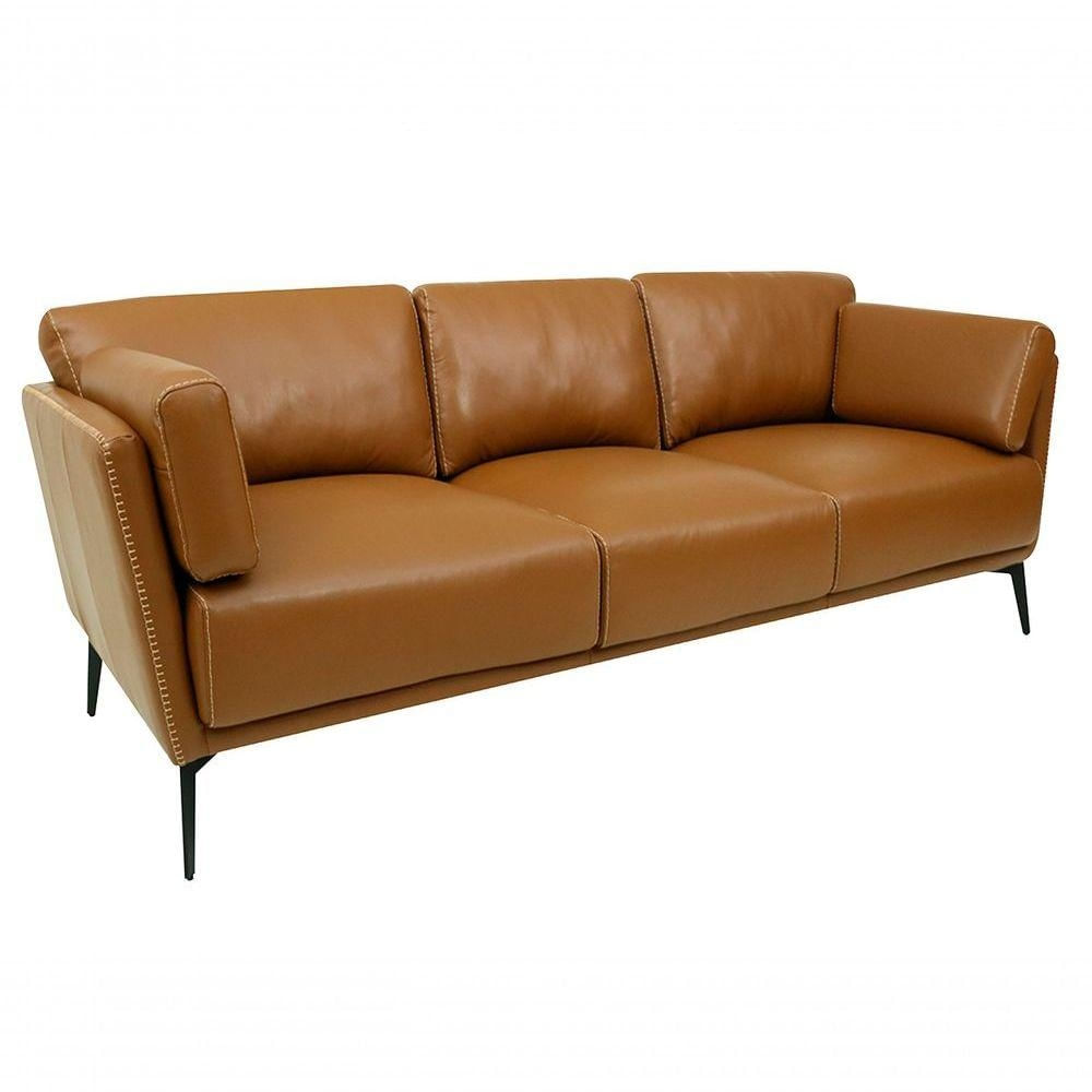 Foto 4 de Sofá De Couro Lexus 3 Lugares Brown Mempra