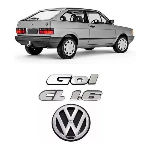 Kit Emblemas Gol Quadrado Cl 1.6 + Vw Mala Modelo Original