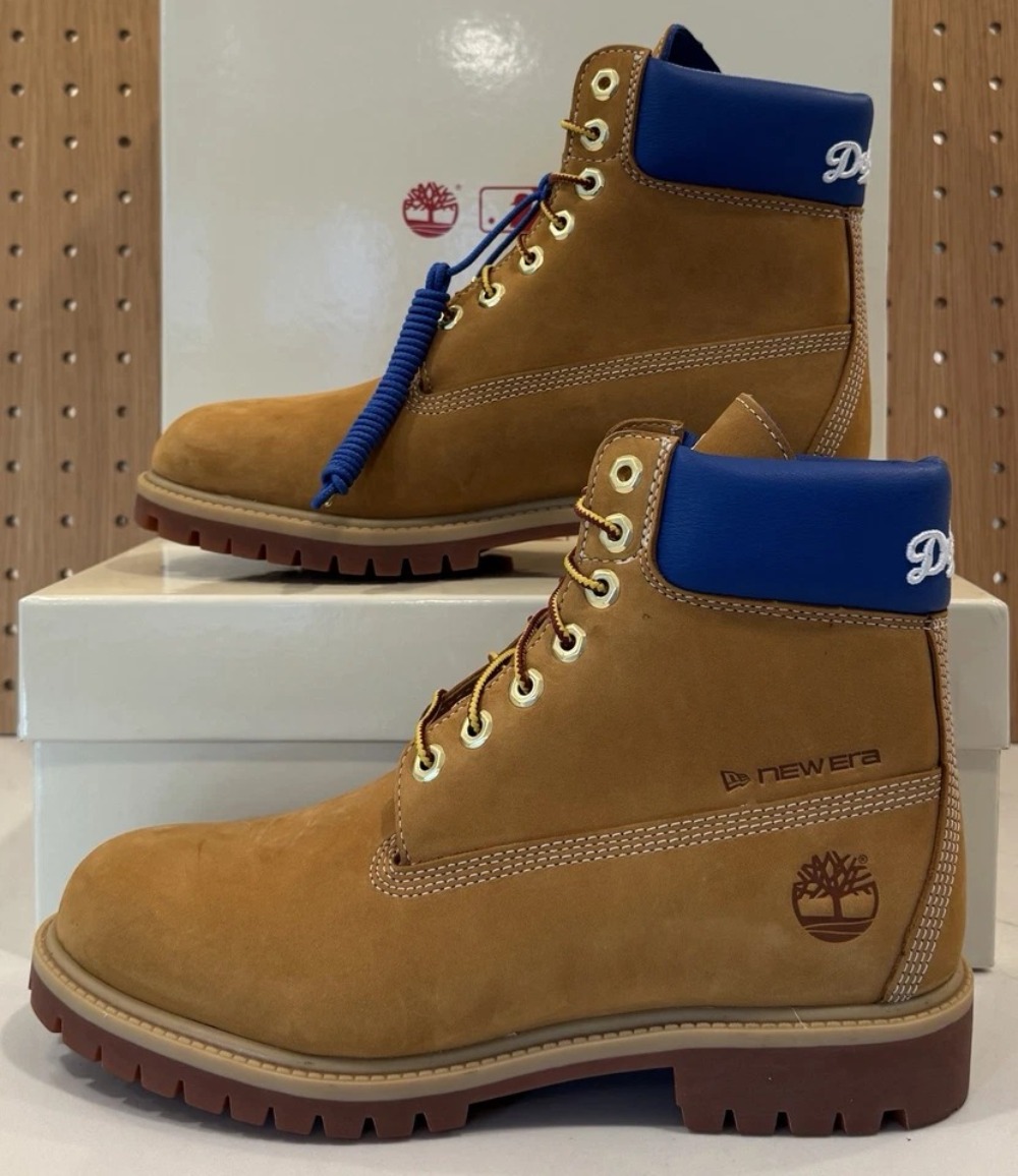New Era x Timberland Bota Cap 6-Inch Waterproof Los Angeles Dodgers Tan — 41, Novo