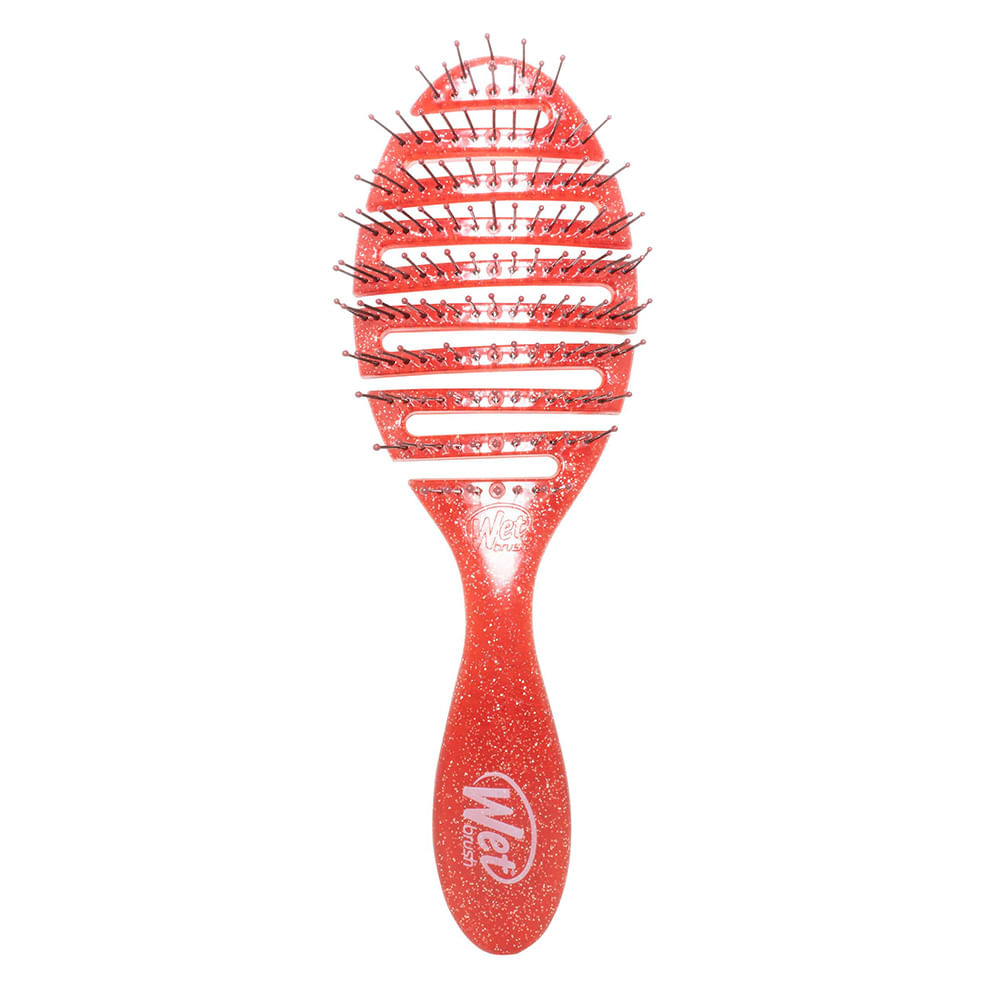 Escova de Cabelo WetBrush – Flex Dry Glitter — Vermelha