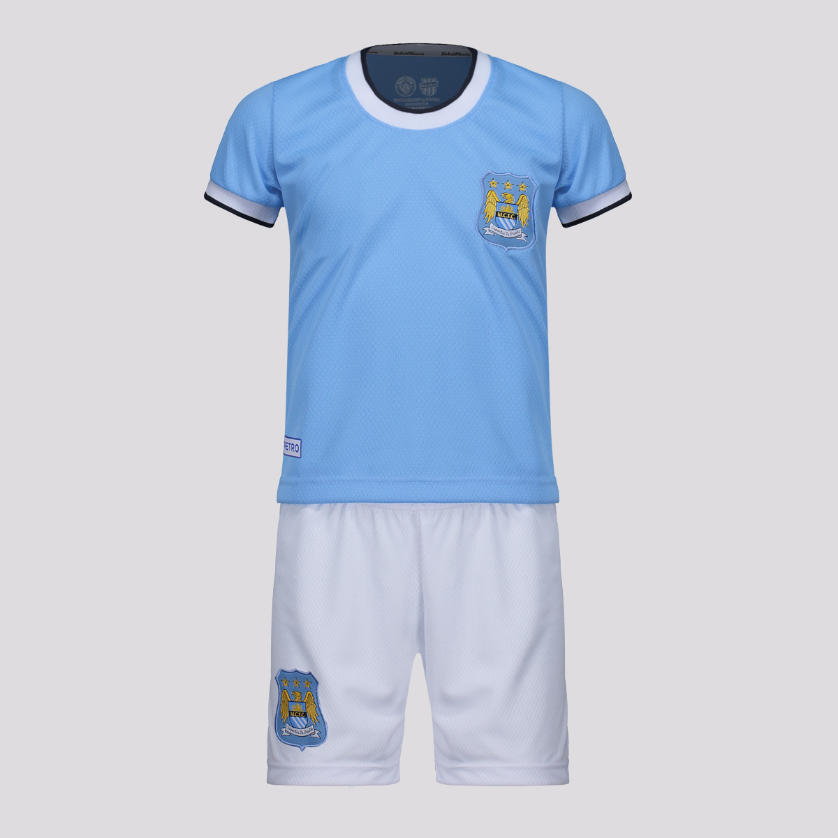 Kit Infantil Manchester City Retrô Azul