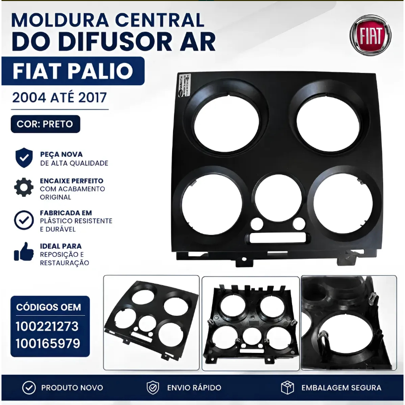Moldura Central Do Difusor Ar Fiat Palio 2004 Até 2017