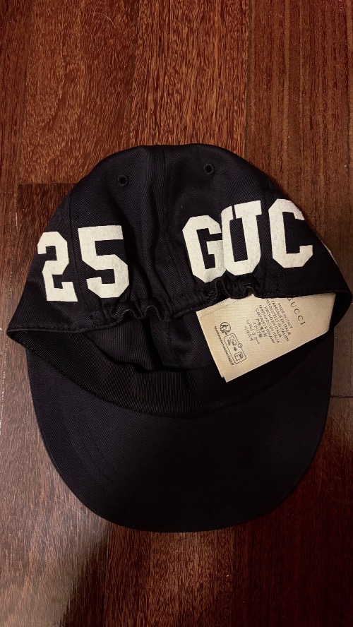 Boné Gucci Cotton Canvas Baseball Patch Black — P, Novo