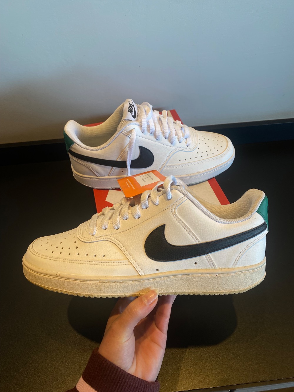 Nike Court Vision Low White Black Green — 40, Novo