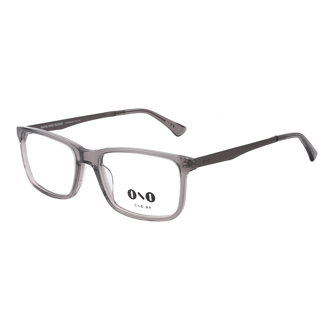 Armação de Óculos de Grau Ono, modelo ON0026, cor Cinza Escuro Translúcido, tamanho 54 Armação de Óculos de Grau Ono, modelo ON0026, cor Cin