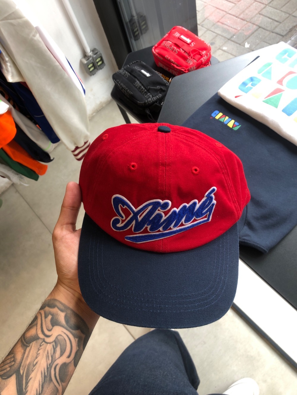 Boné Aimé Leon Dore Cycling Logo Barbados Cherry — Único, Novo