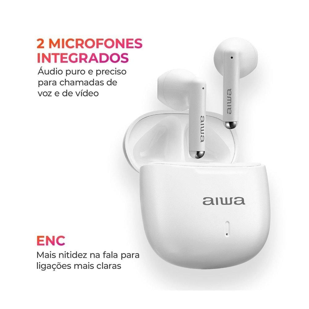 Foto 4 de Fone de Ouvido Earbud Aiwa EB-05-W Bluetooth ENC APP