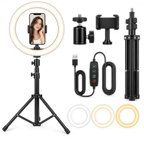 Ring Light LED com Tripé para Fotos e Vídeos
