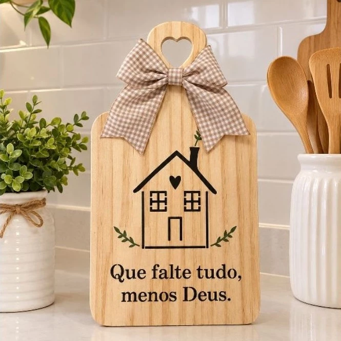 Tábua em pinus decorativa Home.