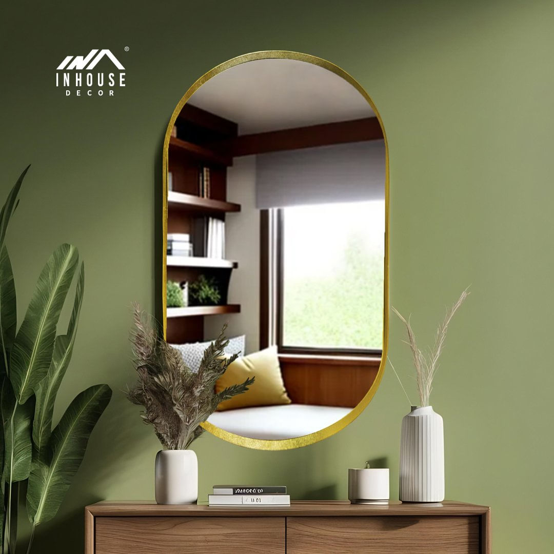 Espelho Decorativo Urban 60x40cm Oblongo Dourado