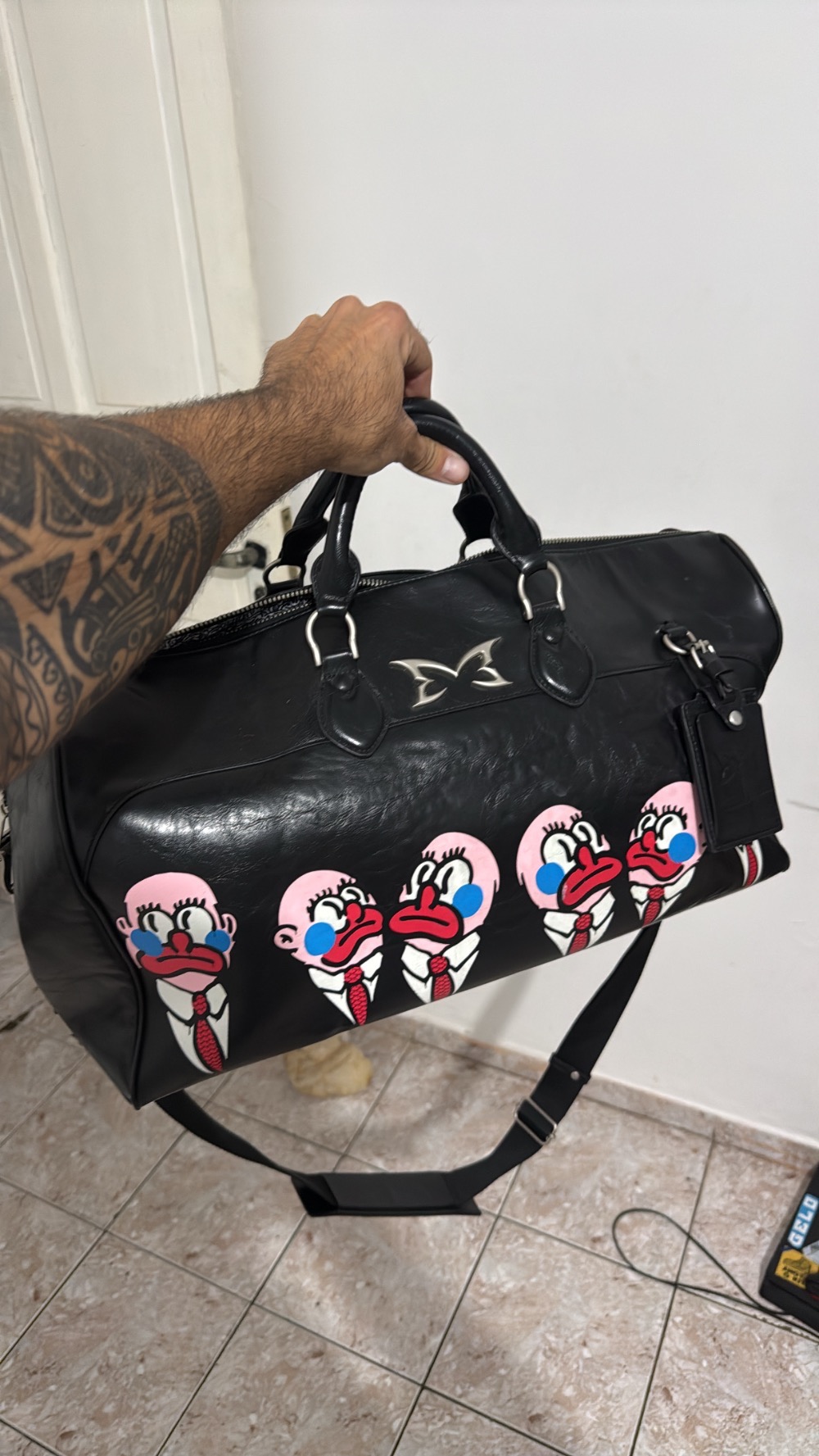 Slawn x Mertra Duffle Bag Pop Art Figures Black — único, Novo