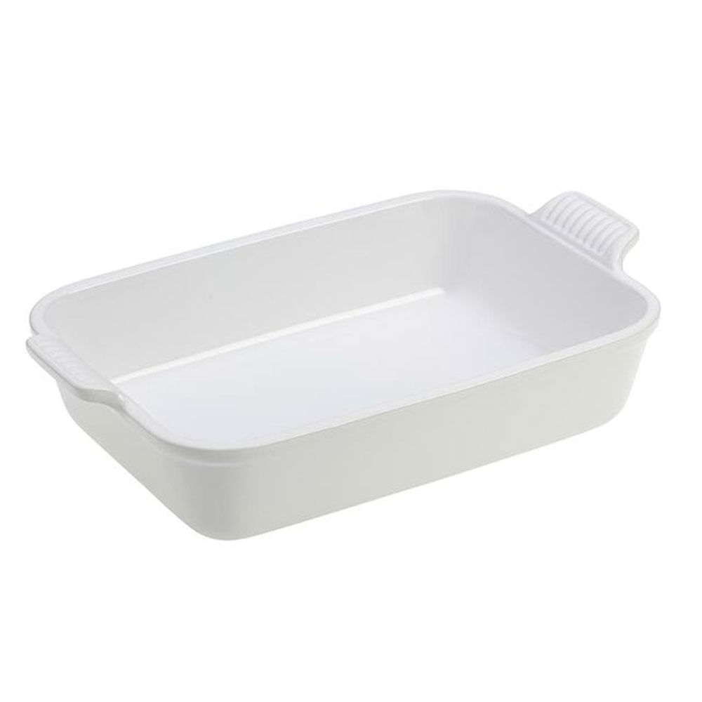 Travessa Retangular 32 cm Heritage Branco Cotton Le Creuset