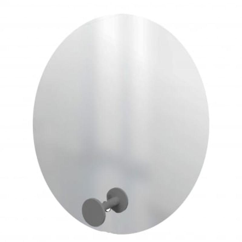 Espelho Funcional Hook 50cm Redondo Cinza